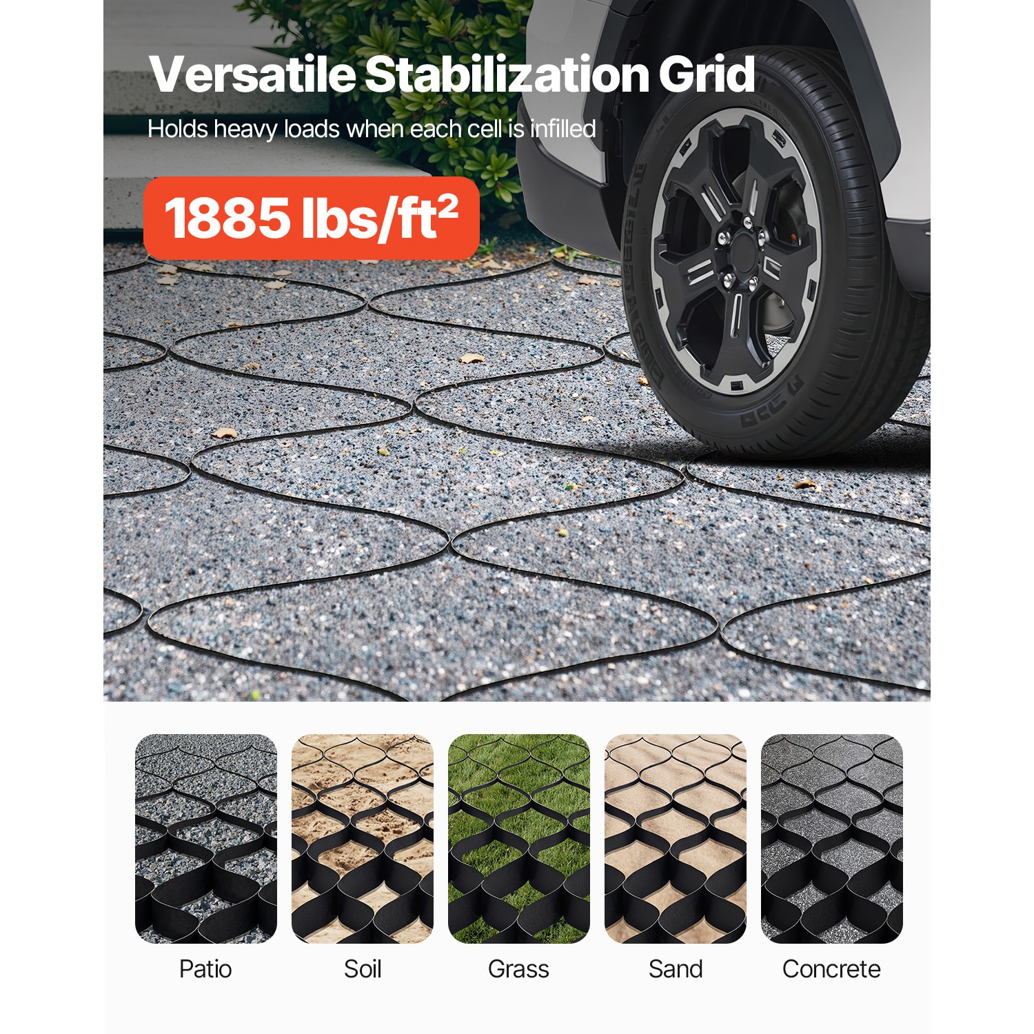 Ground Grid 2-Inch Depth Geocell Grid 26.87x3.94 FT / 8200x1200 Mm For Gravel_maomaolike.com